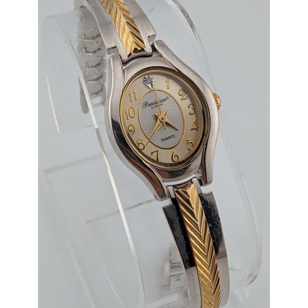 Precision by Gruen Watch Women 19mm Case Two Tone 7" Band GP422L- New Battery